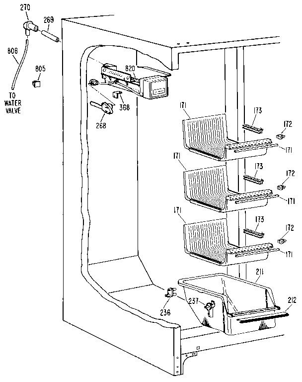 Kenmore 3639527811 freezer section diagram