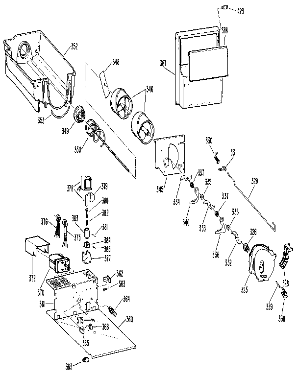 Kenmore 3639527811 ice bucket diagram