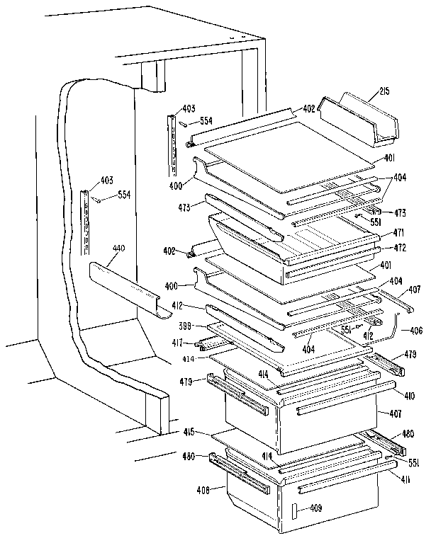 Kenmore 3639527811 fresh food section diagram