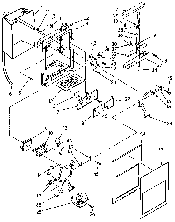 KitchenAid KSRS27QXAL01 dispenser front diagram