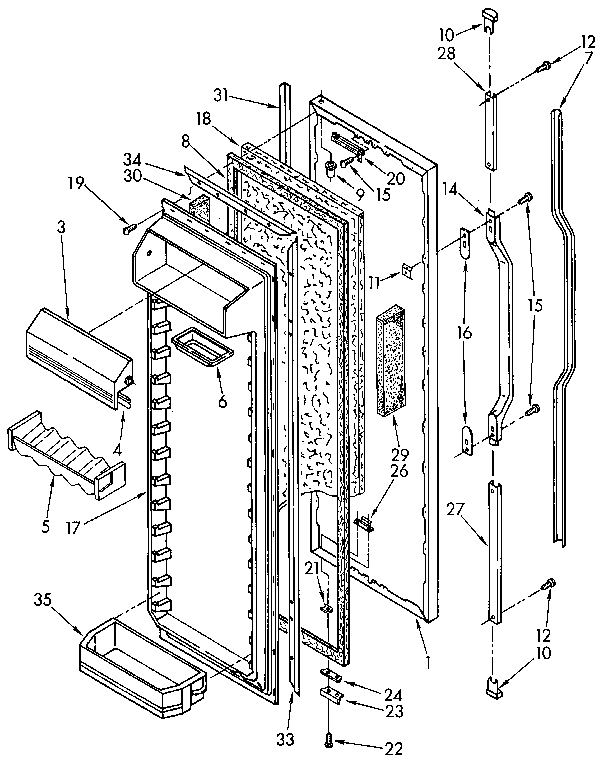 KitchenAid KSRS25QXAL11 refrigerator door diagram