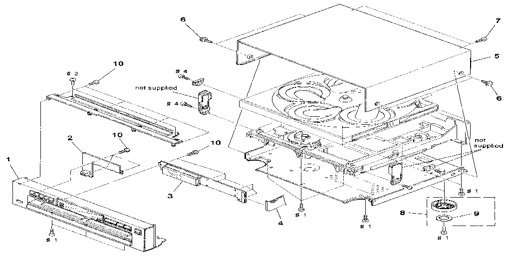 LXI 95532 front panel and case assemblies diagram