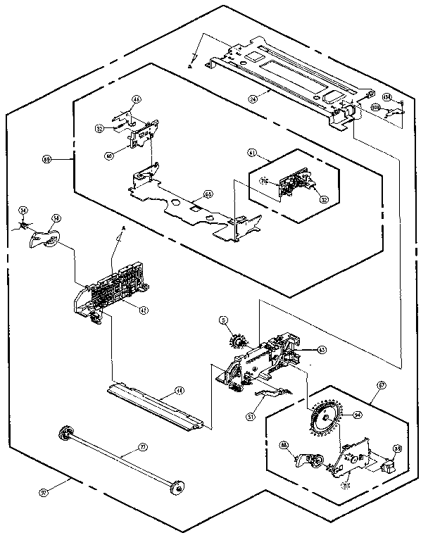 Panasonic PV-4265S cassette up assembly diagram