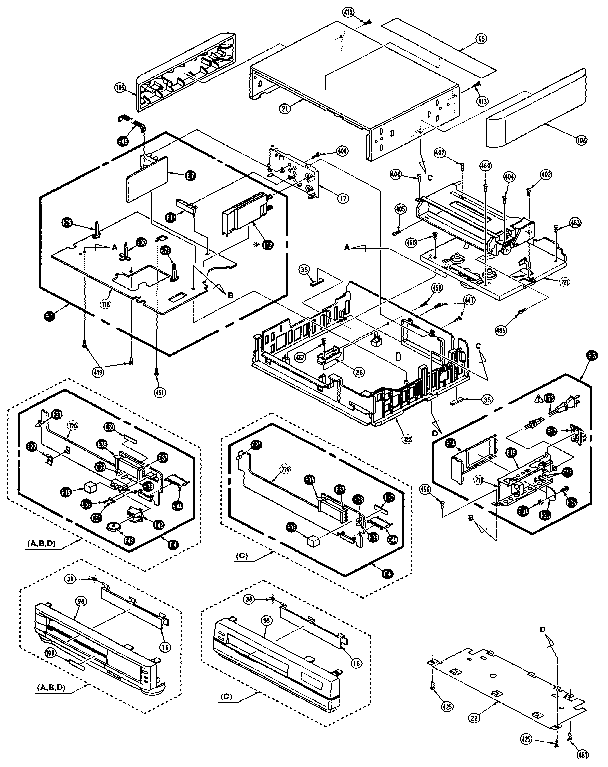 Panasonic PV-4265S top cover assembly diagram