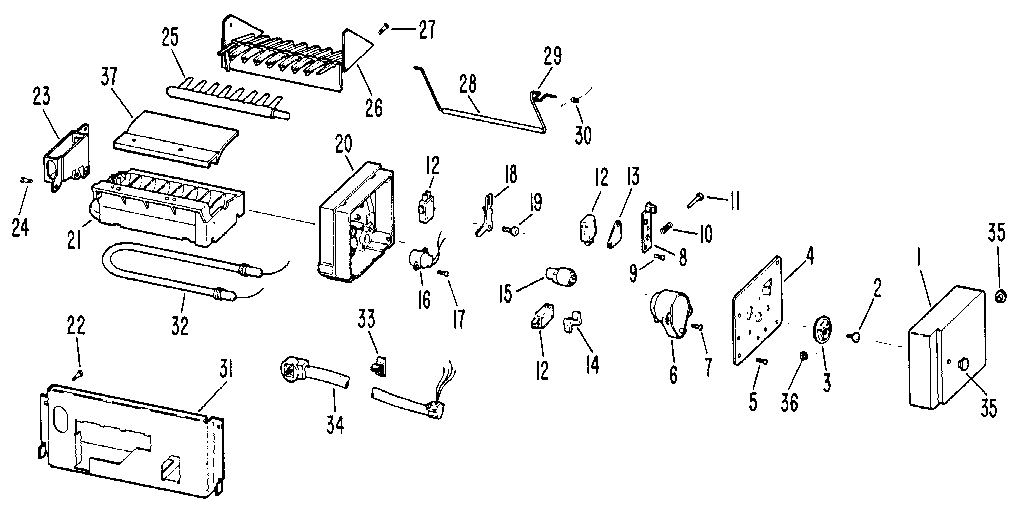 GE TBX25RNMLAD icemaker diagram