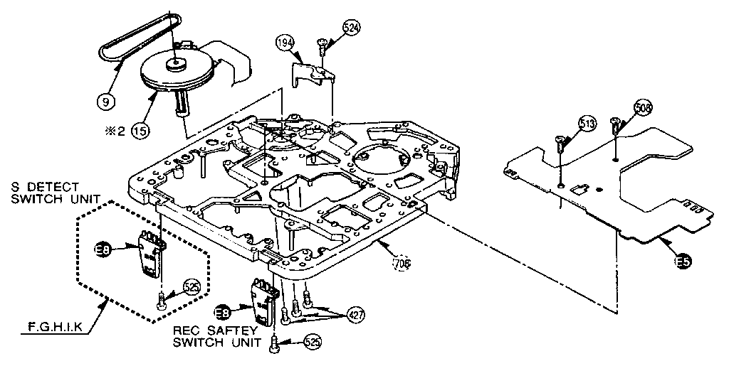 Panasonic PVS62 vcr mechanism section (2) diagram