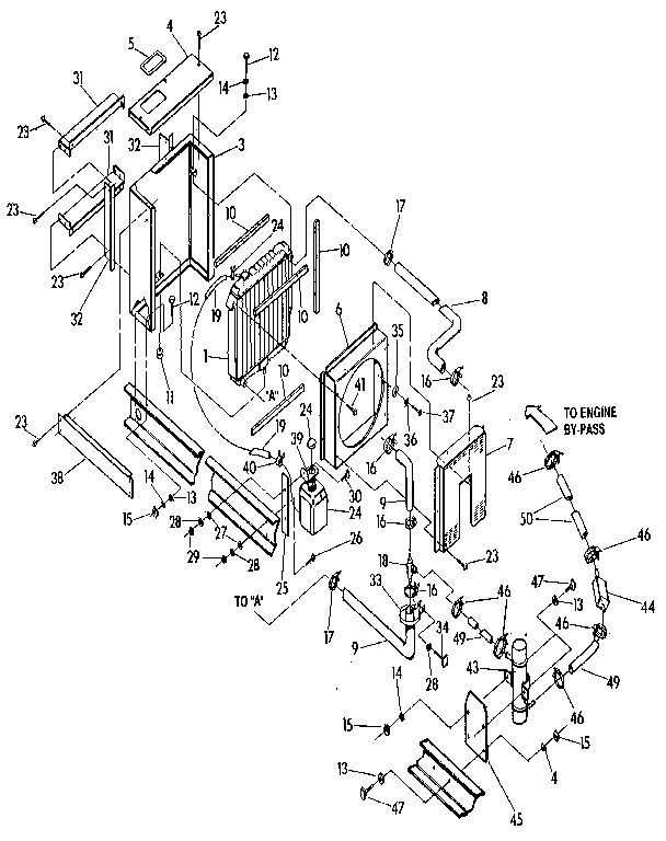 Generac 9350-2 radiator (models 9350-2 & 9351-2) diagram