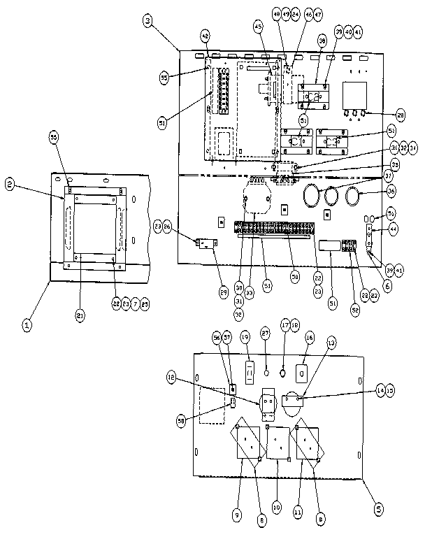 Generac 9350-2 control panel (models 9348-3 and 9349-3) diagram