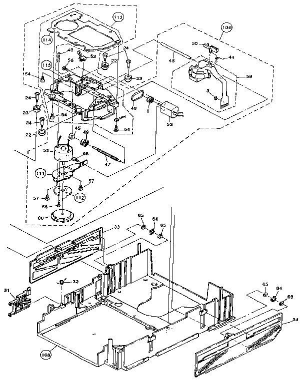 Pioneer PD-M801 servo mechanism assembly diagram