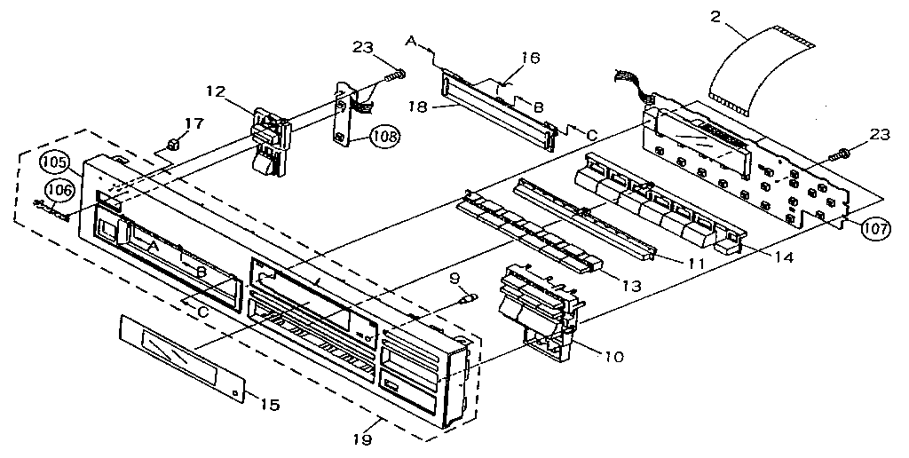 Pioneer PD-M601 front panel diagram