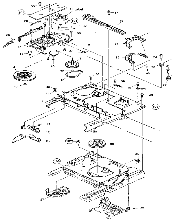 Pioneer PD-M601 mechanism diagram