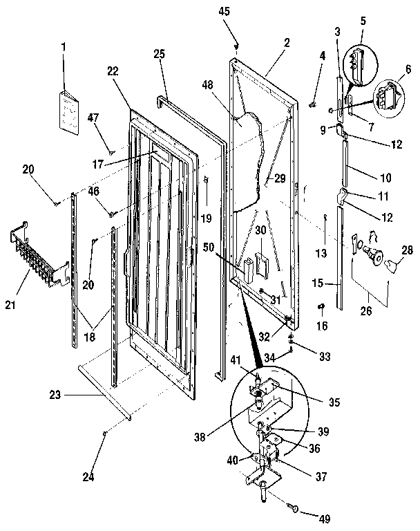 Kenmore 2539218783 door diagram