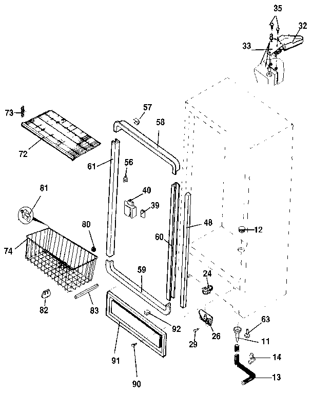 Kenmore 2539209383 cabinet diagram