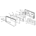 KitchenAid KEBS277YBL0 upper and lower oven door diagram