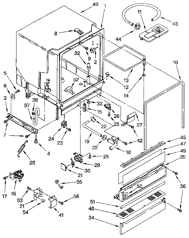 Whirlpool DU8400XX2 tub assembly diagram