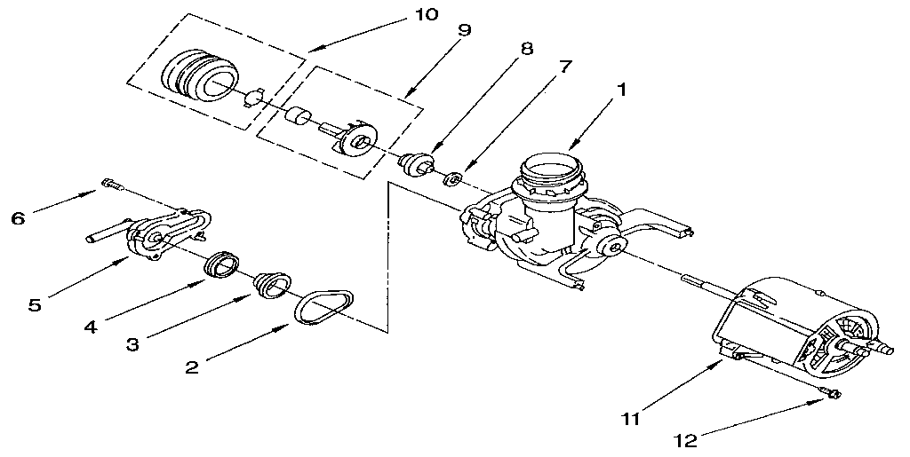 Whirlpool DU8400XX2 pump and motor diagram