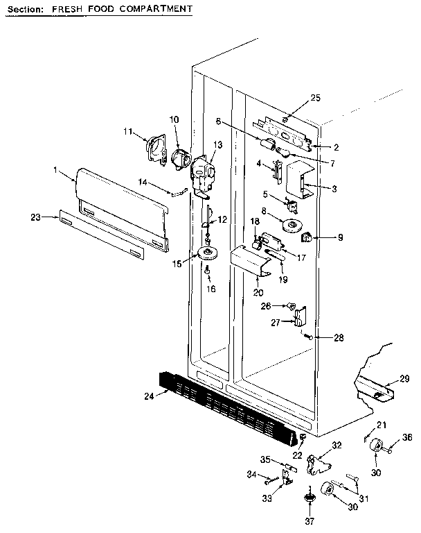 Jenn-Air JRSD246B/MCQ82A refrigerator liner diagram