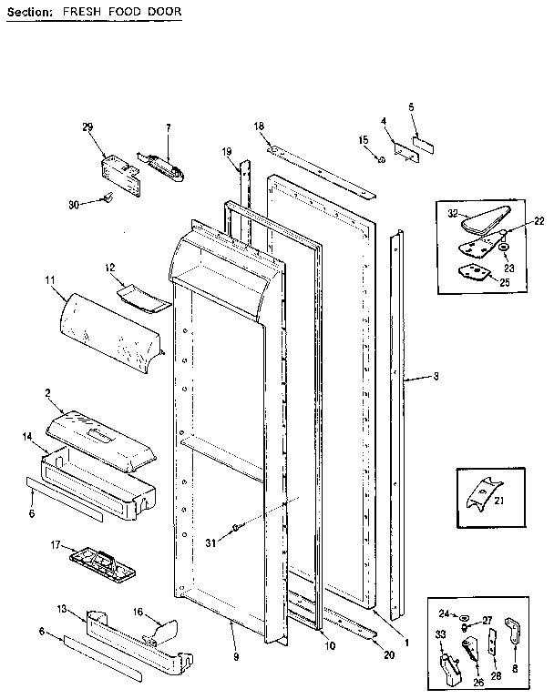 Jenn-Air JRSD246B/MCQ82A fresh food door diagram