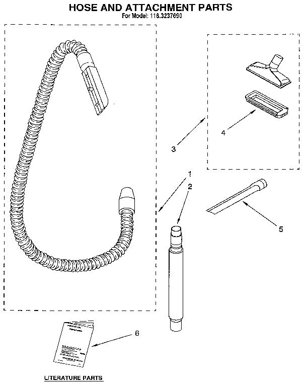 Kenmore 1163237690 attachment parts diagram