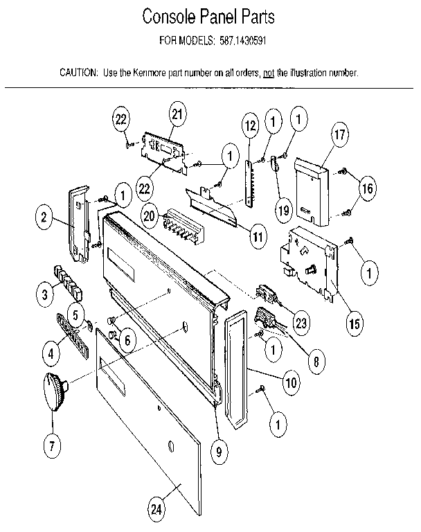 Kenmore 5871430591 control panel diagram