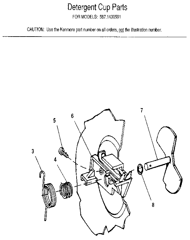Kenmore 5871430591 detergent cup diagram