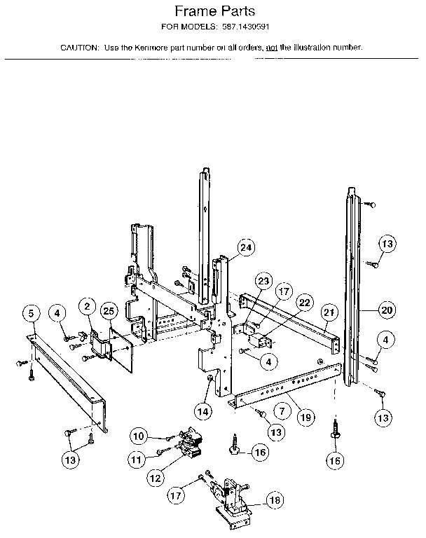 Kenmore 5871430591 frame diagram
