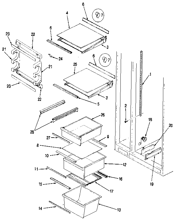 Jenn-Air JRSD226B/MAQ31A shelves & accessories diagram