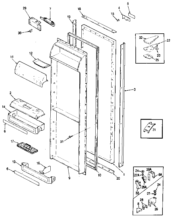 Jenn-Air JRSD226B/MAQ31A fresh food door diagram