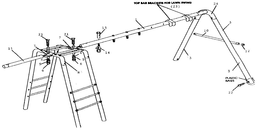 Sears 512720922 a-frame assembly diagram
