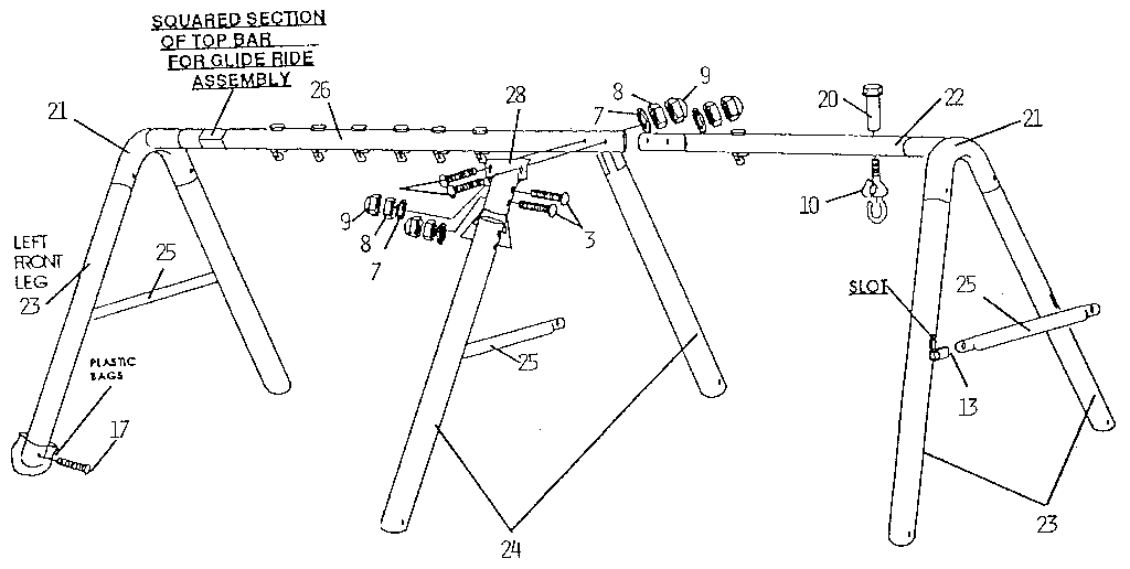 Sears 512720968 a-frame assembly diagram