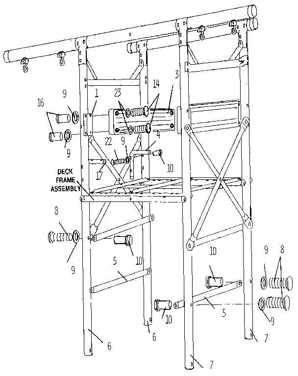 Sears 51272709 deck frame assembly diagram