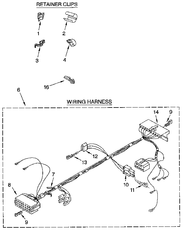 Kenmore 11091210100 wiring harness diagram