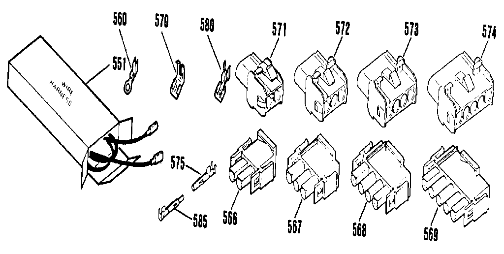 Kenmore 9119871192 wire harnesses and components diagram