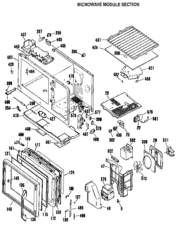 Kenmore 9119871192 microwave module section diagram