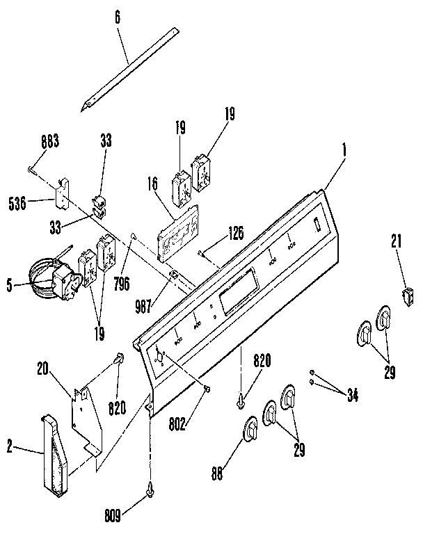 Kenmore 9114532091 control section diagram
