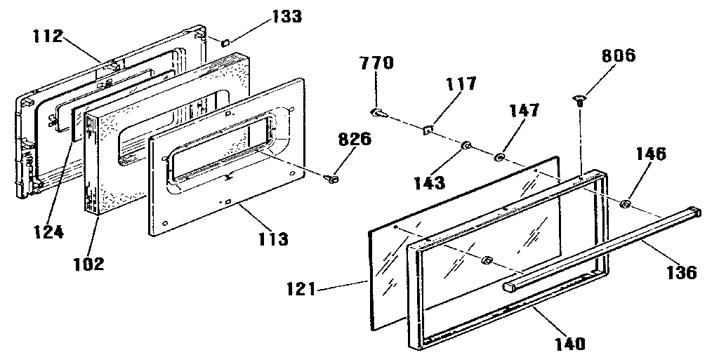 Kenmore 9114532091 oven door section diagram