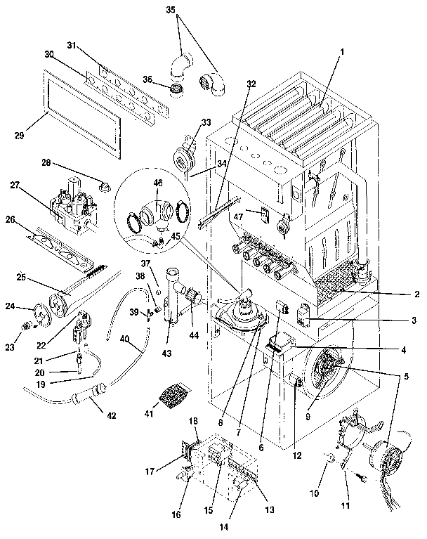 ICP NNCU050AF01 functional replacement parts diagram