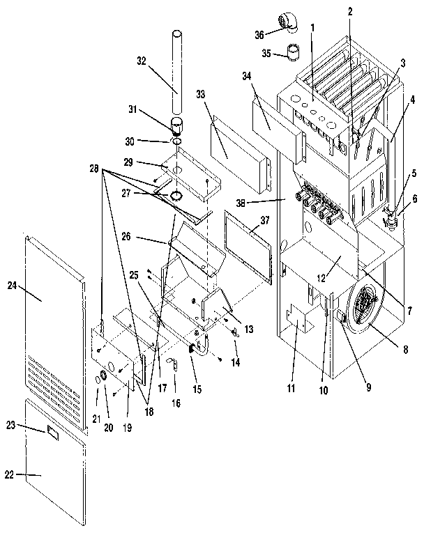 ICP NUGS075BG03 non-functional replacement parts diagram