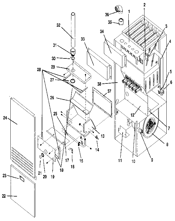 ICP NULS050AF03 non-functional replacement parts diagram