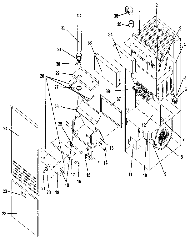 ICP NUGS100BH03 non-functional replacement parts diagram