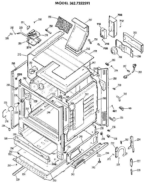 Kenmore 3627352591 cabinet diagram