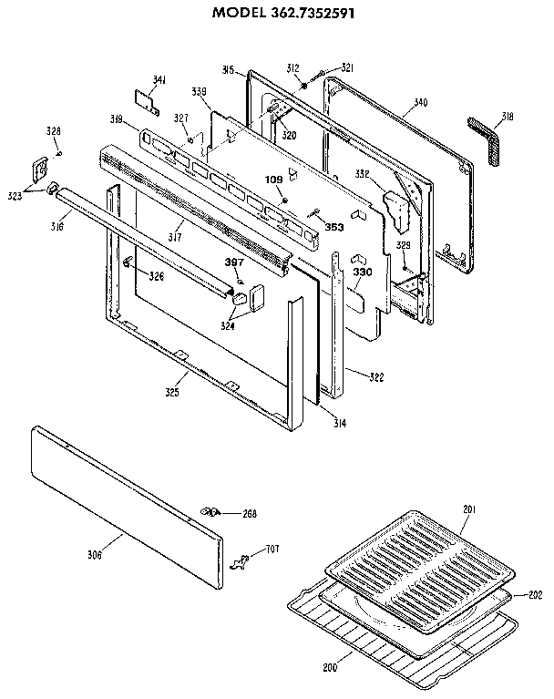 Kenmore 3627352591 door diagram