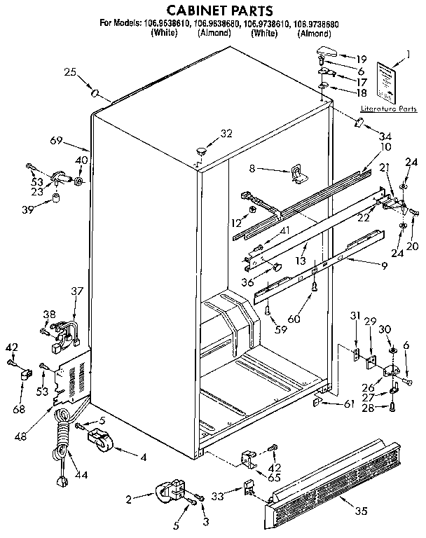 Kenmore 1069738610 cabinet diagram