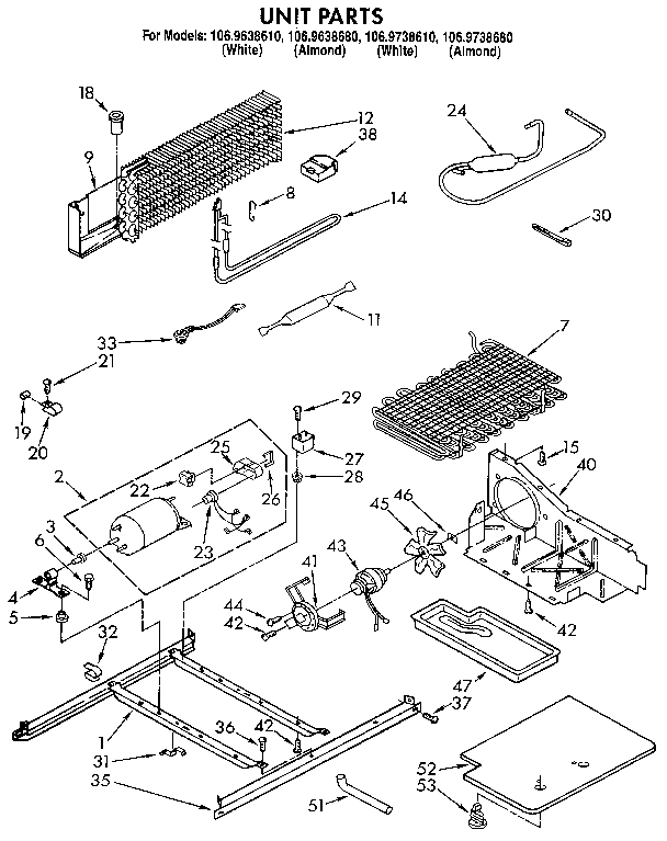 Kenmore 1069738610 unit diagram