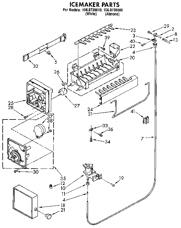 Kenmore 1069738610 icemaker diagram