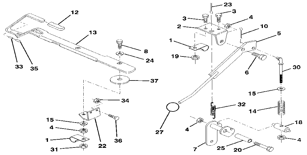 Craftsman 917256851 mower lift lever diagram