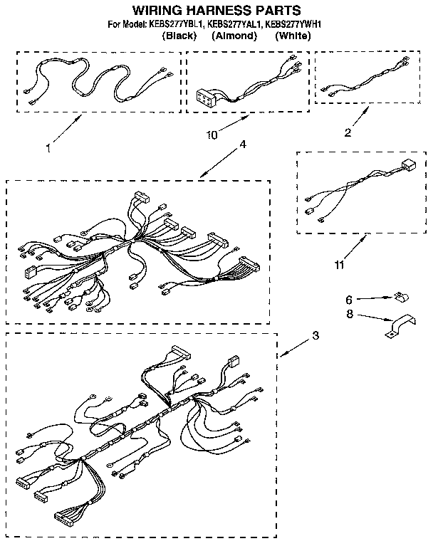 KitchenAid KEBS277YAL1 wiring harness diagram