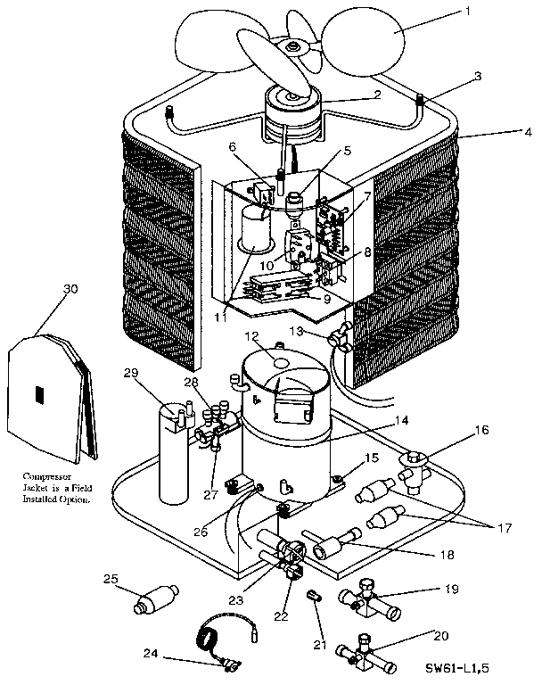 ICP CH5036VKB3 functional replacement parts diagram