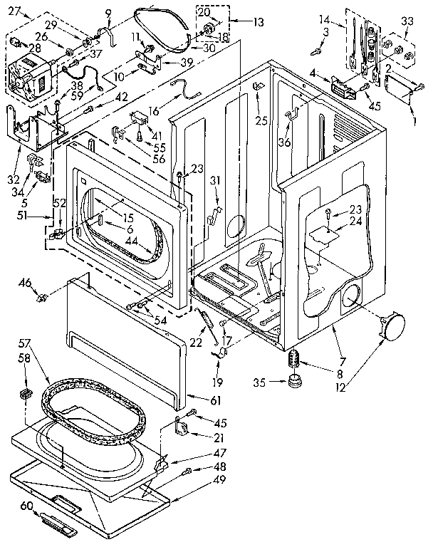 Kenmore 11096293800 cabinet parts diagram