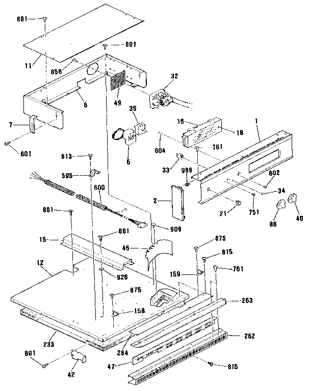 Kenmore 9114132991 control section diagram